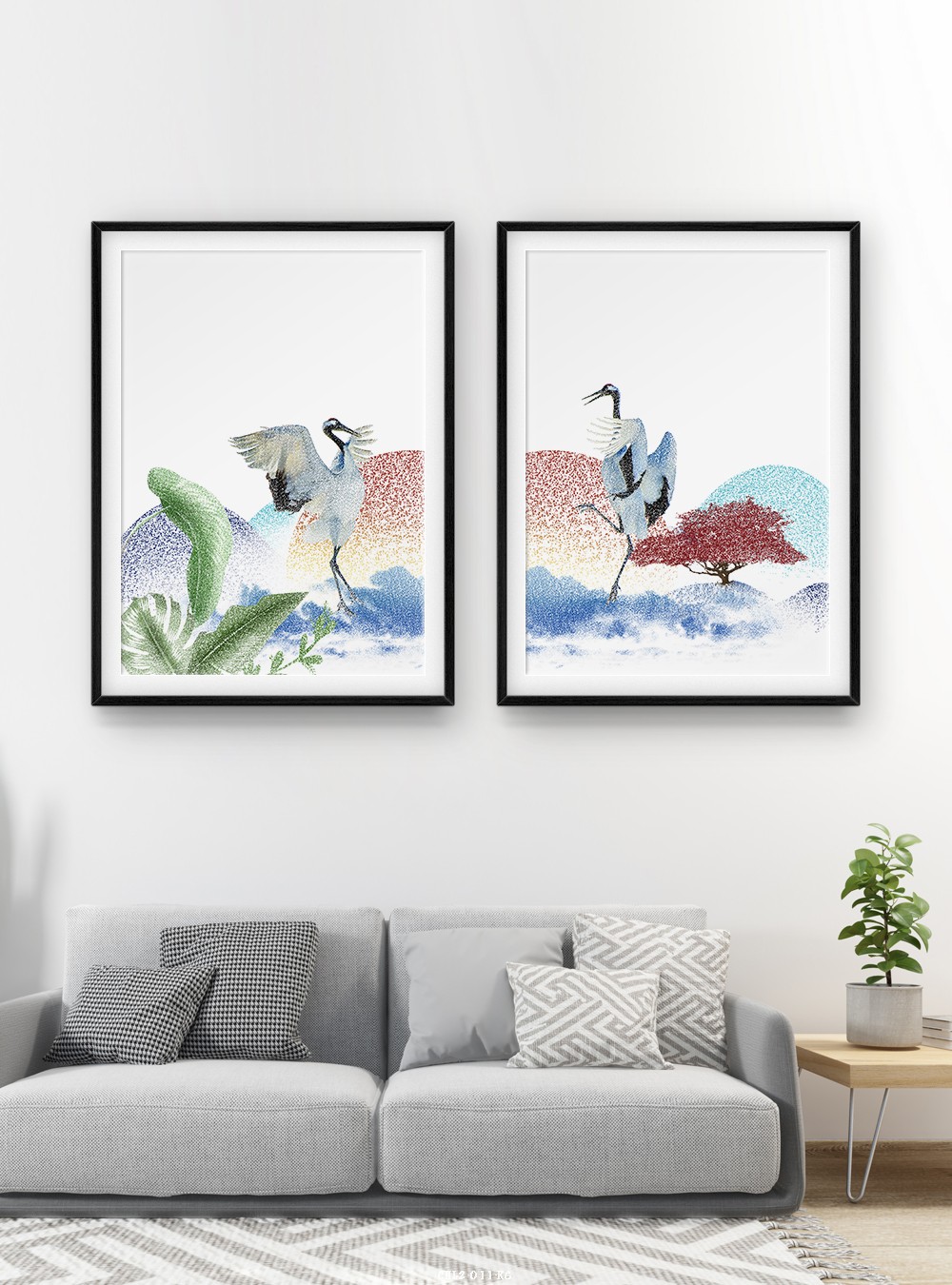 Hoa lá tranh vẽ CHL2-011-KG